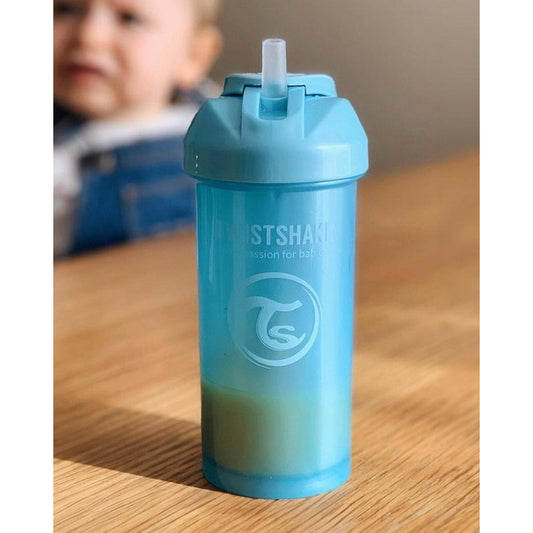 Vaso Para Bebés Twistshake Straw Cup 360ml Azul Pastel Lisa