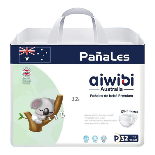 Pañales Premium Aiwibi Ultra Suave P 32 Und Pequeño (P)