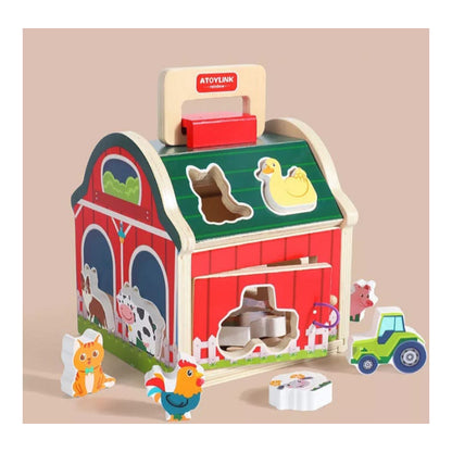 Juguete Encaje Granja Animales De Madera Didáctico Niños