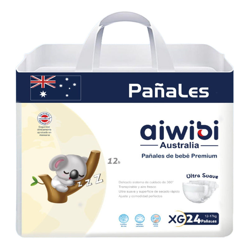 Pañales Premium Aiwibi Ultra Suave Xg 24 Und Extra Grande (XG)