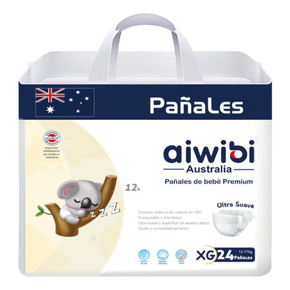 Pañales Premium Aiwibi Ultra Suave Xg 24 Und Extra Grande (XG)