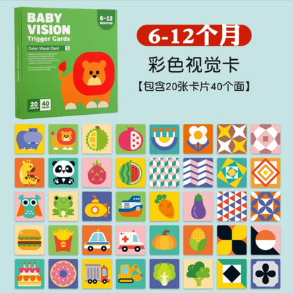 Set Tarjeta Estimulación Visual Cognitivas Bebé 0 -36 Meses