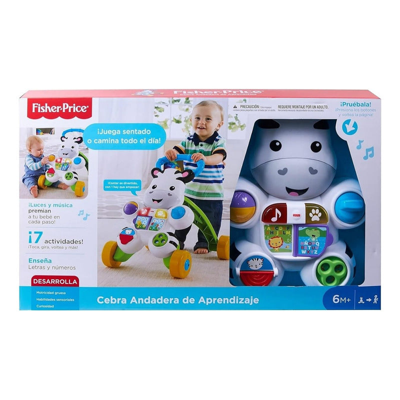 Caminador Andadera  Bebés Cebra De Aprendizaje Fisher Price Blanco