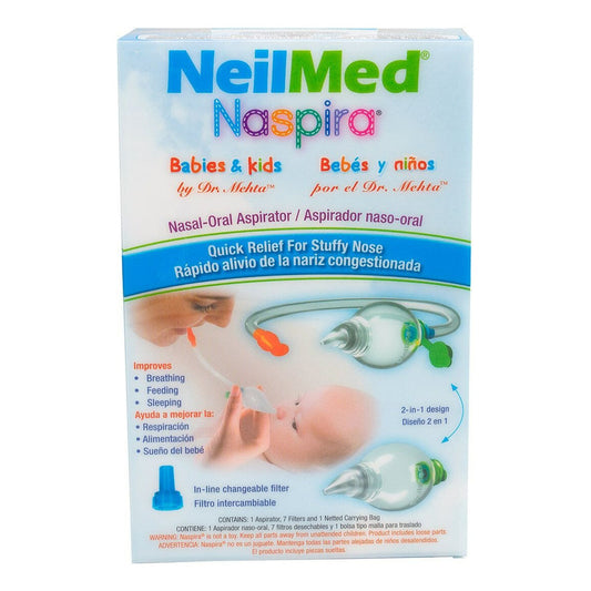 Aspirador Nasal Para Bebés 2 En 1 Perita-manual - Con Filtro Blanco Naspira