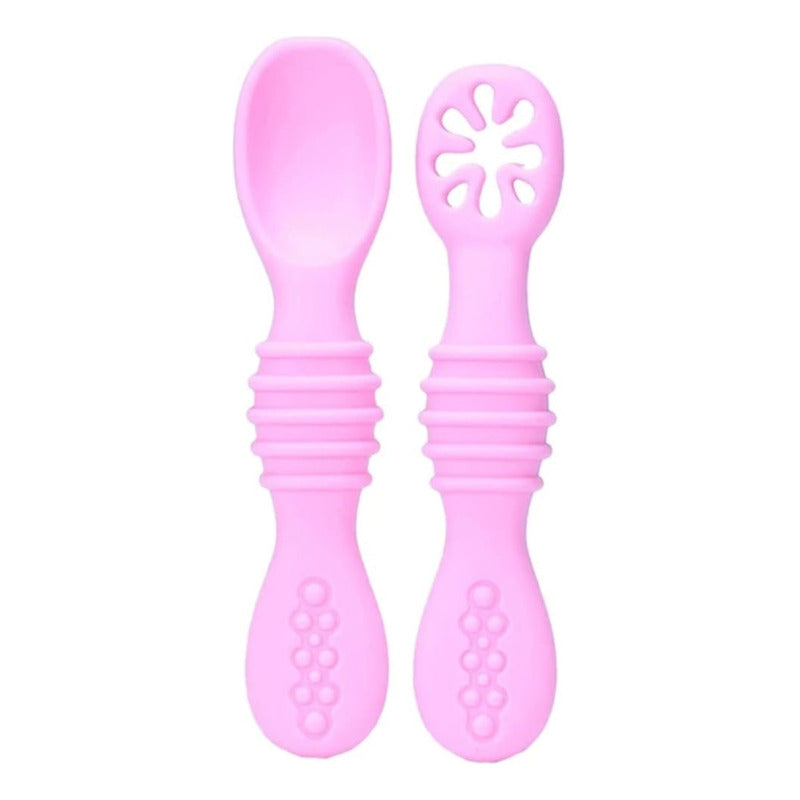 Set De Cucharas Silicona Aprendizaje Bebé Pre-cucharas