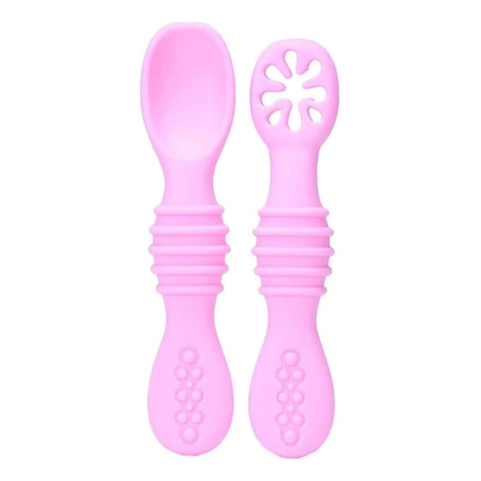 Set De Cucharas Silicona Aprendizaje Bebé Pre-cucharas