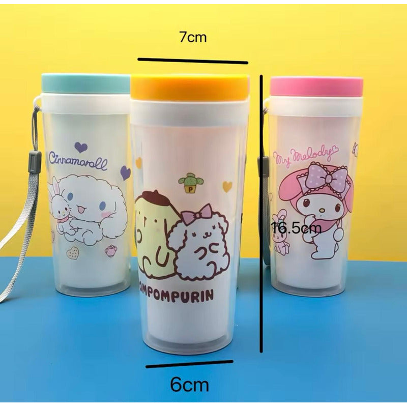 Vaso Con Tapa Diseño Kawaii Personajes Sanrio Niños