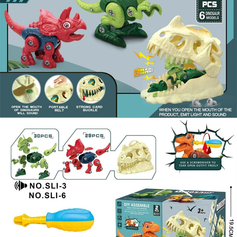 Juguete Didáctico Armable Dinosaurios Niños 60 Dinosaurios