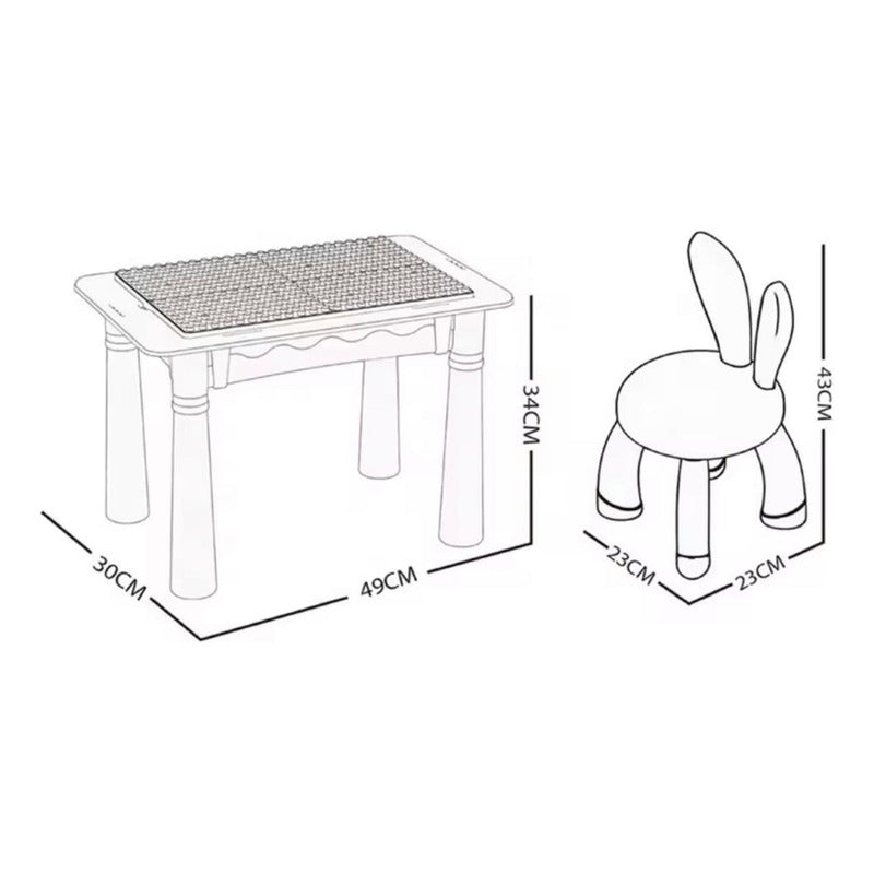 Juego  Didáctico Mesa Bloques De Construcción Multifunción