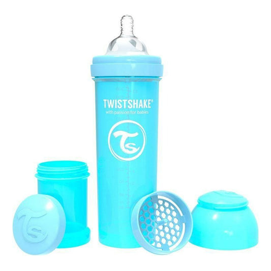 Mamadera Twistshake Anti-cólico 330ml Celeste Liso