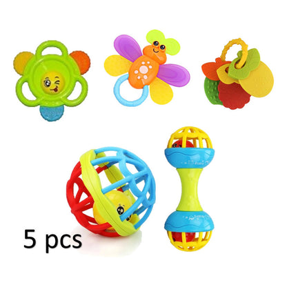 Set 5 Pzs Pelota - Sonajero - Mordedor Sensorial Bebé