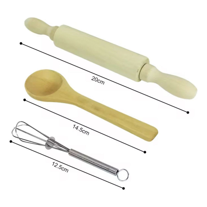 Set De Repostería Y Cocina Con Delantal Juego Niños Rosa