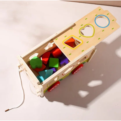 Juego De Encaje Armable Autobús Madera Niños