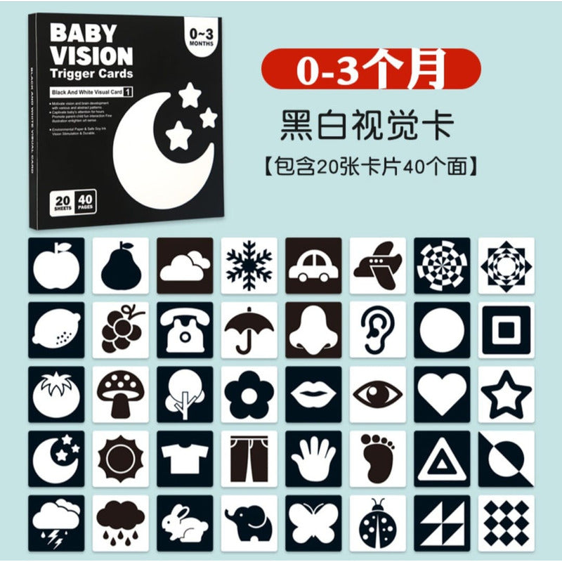 Set Tarjeta Estimulación Visual Cognitivas Bebé 0 -36 Meses