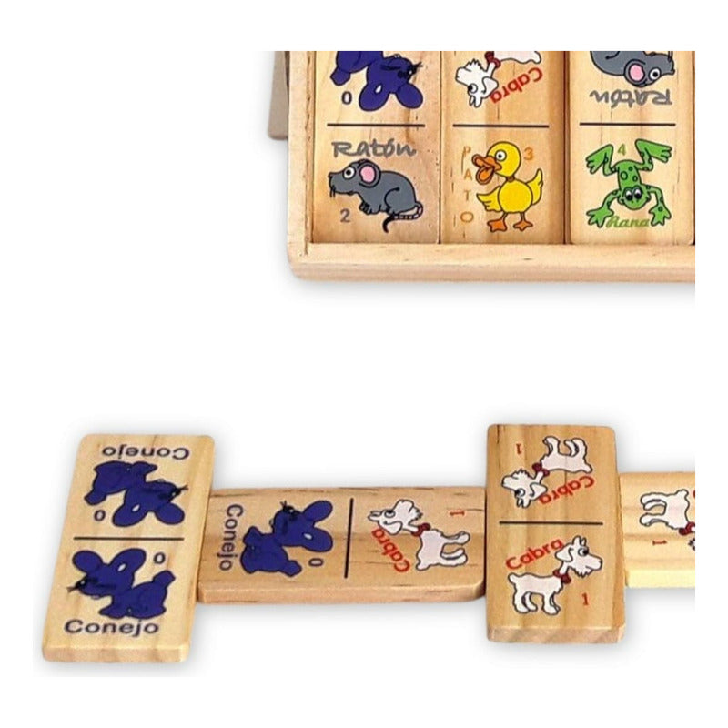 Juego De Domino Piezas Grandes Infantil Madera Niños