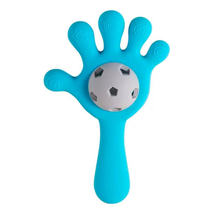 Mordedor Sonajero Modelo Manito Silicona Bebé Con Estuche