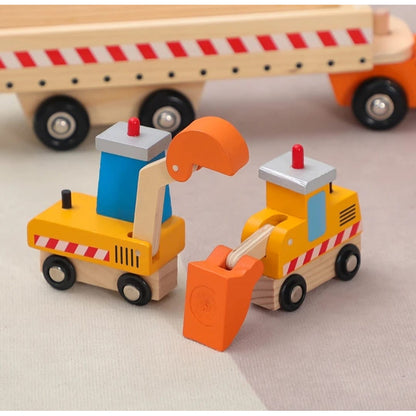 Juguete Camion Rampa Maquinas De Construcción Madera Niños