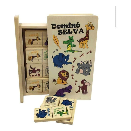 Juego De Domino Piezas Grandes Infantil Madera Niños
