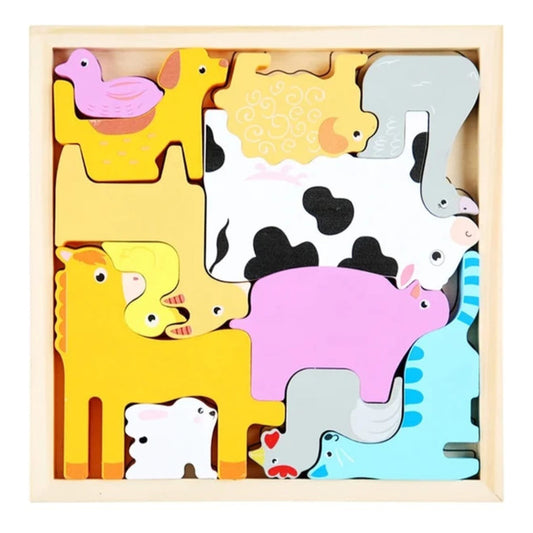 Juego Encaje Rompecabezas Puzzles Madera 3d Niños Montessori