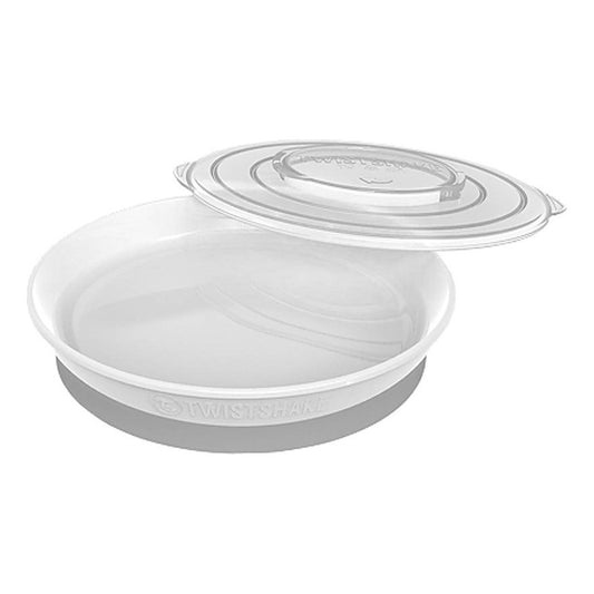 Plato Con Tapa Alimentación Bebé Twistshake 6+m Blanco Lisa Lisa