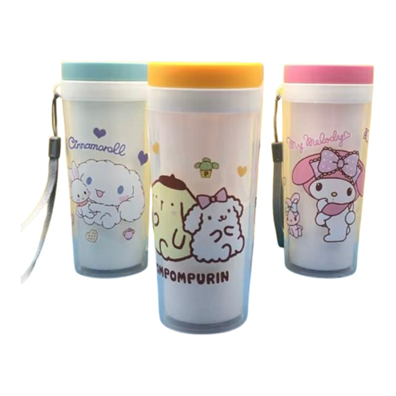 Vaso Con Tapa Diseño Kawaii Personajes Sanrio Niños