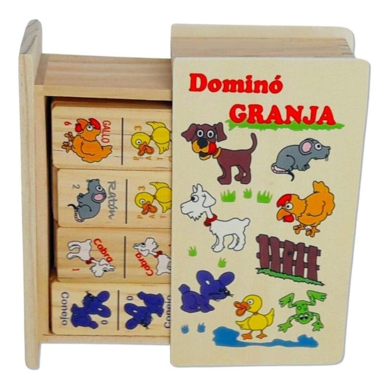 Juego De Domino Piezas Grandes Infantil Madera Niños