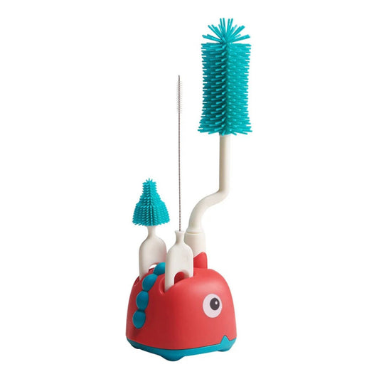 Set Cepillo De Silicona Limpiadores Mamadera Con Escurridor
