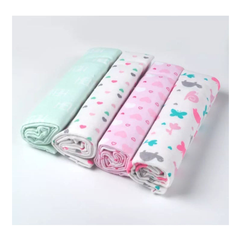 Set 4 Tutos Mantas Bebé Pañales Algodón Multiusos