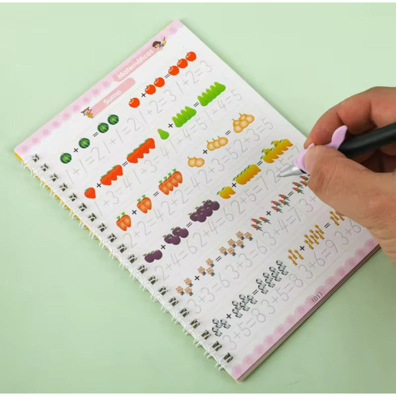 Set Libro De Caligrafía De Pintura Mágica Niños Aprendizaje