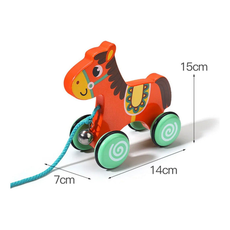 Juguete Animalitos De Arrastre Madera Juego Niños-bebés