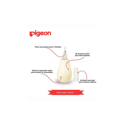 Aspirador Nasal Saca Mocos Con Deposito Pigeon Color Beige