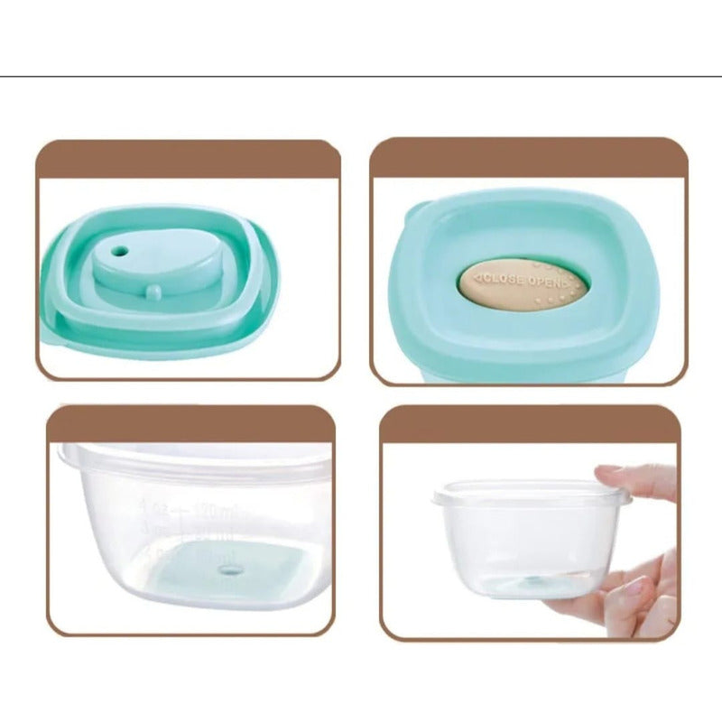 Pack 4 Contenedores Taper Snack Comida Bebe-niños