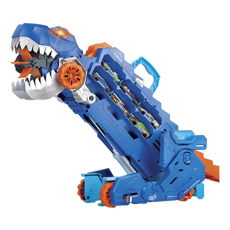 Hot Wheels City Pista De Juguete Súper Remolque T-rex Autos Multicolor