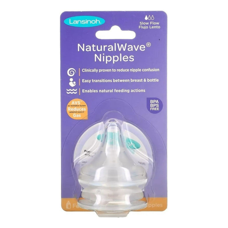 Tetina Natural Wave Repuestos Lansinoh 2unid Fluido Lento