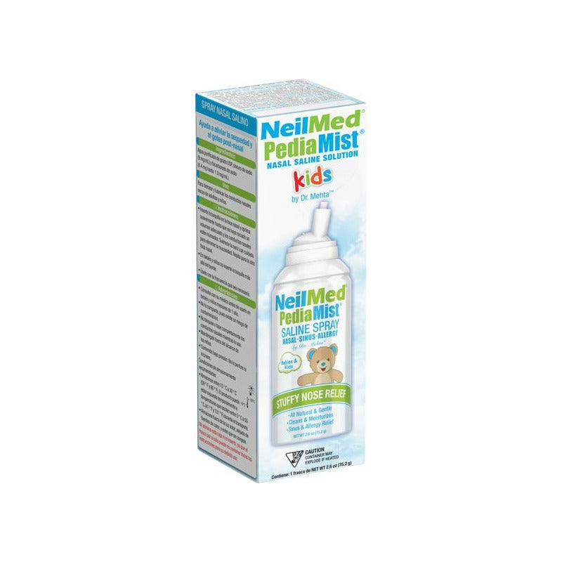 Lavador Nasal Solución Salina Niños Neilmed Pediamist Celeste