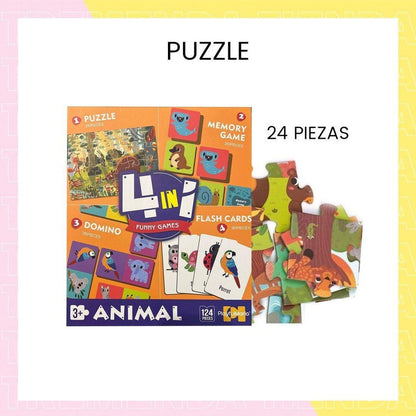 Juego De Mesa 4 En 1  Puzzle-memoria-domino-cartas Niños