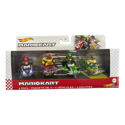 Pack 4 Autos Hot Wheels Mario Kart Carreras Multicolor