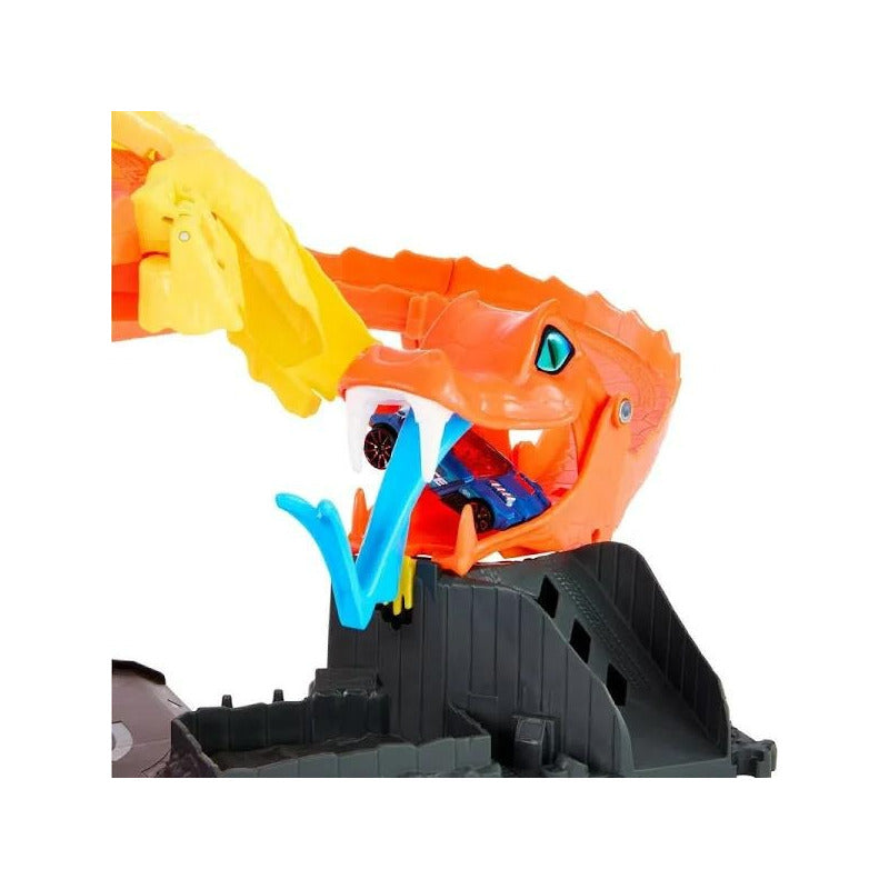 Pista De Auto Juguete Ataque De Cobra - Pizzería Hot Wheels Naranja