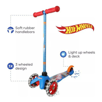 Scooter Hotwheels Juegos Niños Azul Hot Wheels