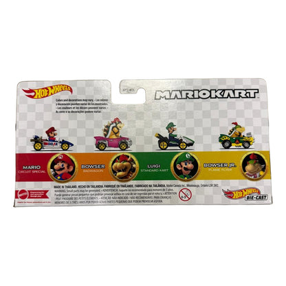 Pack 4 Autos Hot Wheels Mario Kart Carreras Multicolor