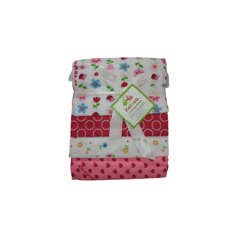 Set 4 Tutos Mantas Bebé Pañales Algodón Multiusos