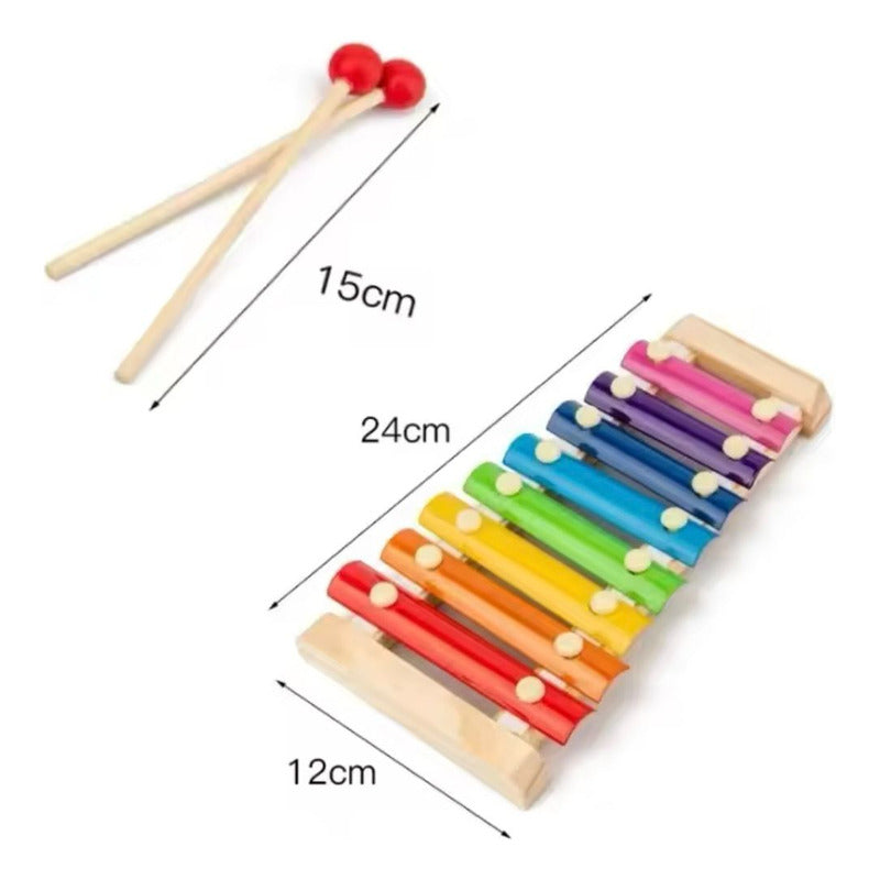 Set Instrumentos Musical Sensorial Madera Para Niños