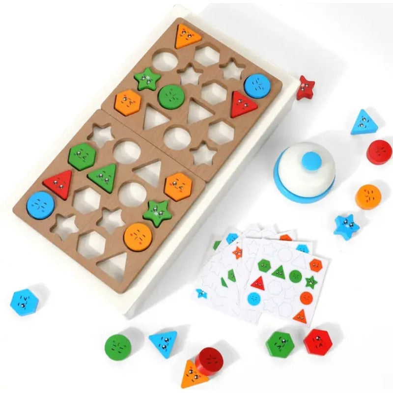 Juego De Patrones-encaje Madera Figuras Geométricas Niños