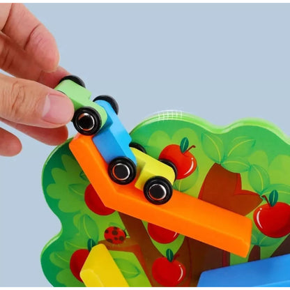 Pista Arbol De Autos Juguete Didáctico De Madera Para Niños