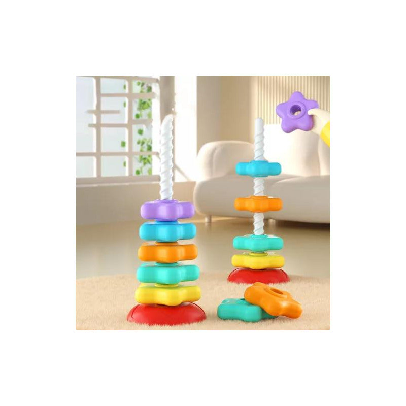 Torre De Encaje Giratoria Juego De Apilar Niños