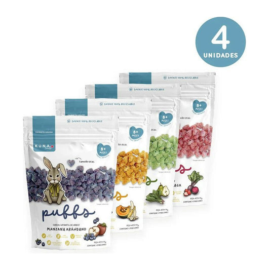Pack Puffs Kuna Foods Cereal Niños Familiares
