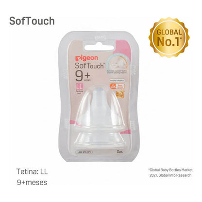 Tetina Pigeon Softouch Repuesto Boca Ancha Talla Ll +9m