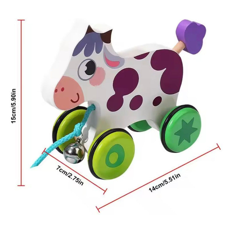 Juguete Animalitos De Arrastre Madera Juego Niños-bebés