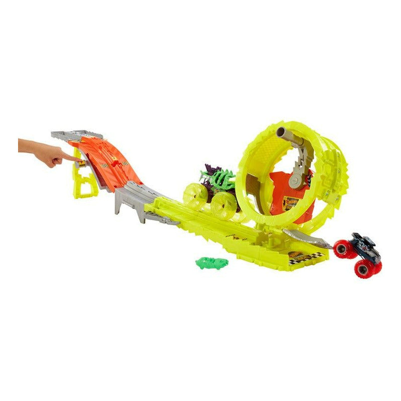 Monster Trucks Power Smashers Desafío Pista Hot Wheels Amarillo