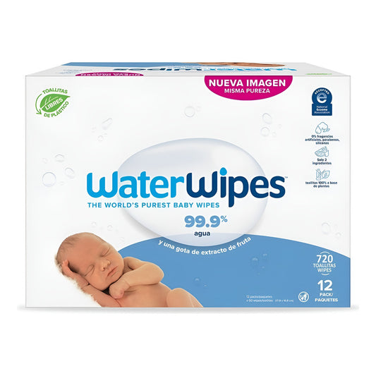 Toallitas Húmedas Waterwipes Caja De 12 Pack X 60 Unidades